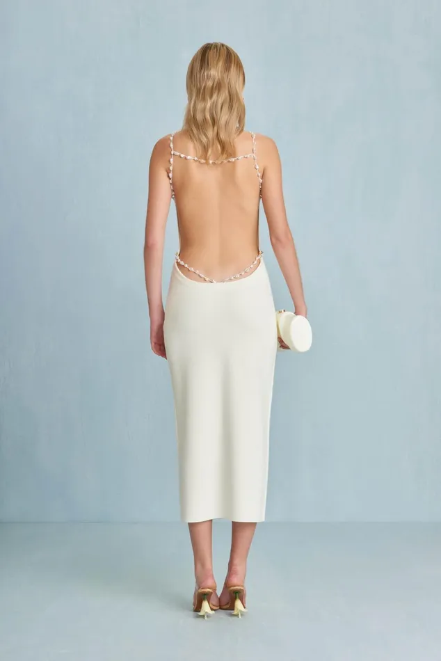 Cult Gaia Cassi Knit Dress Off White Women Dresses