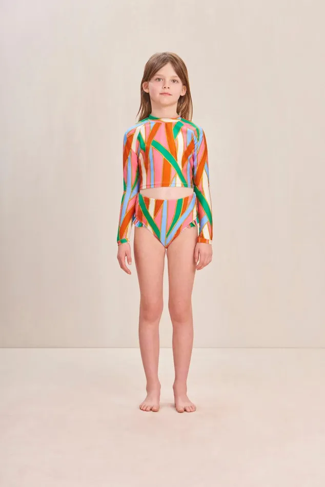 Cult Gaia Mary Rashguard Set Vintage Stripe Print Kids Sets