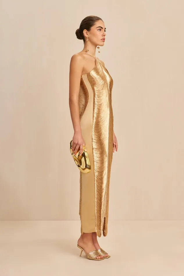 Cult Gaia Renata Gown Gold Women Dresses Cult Gaia Renata Gown Gold Women Dresses