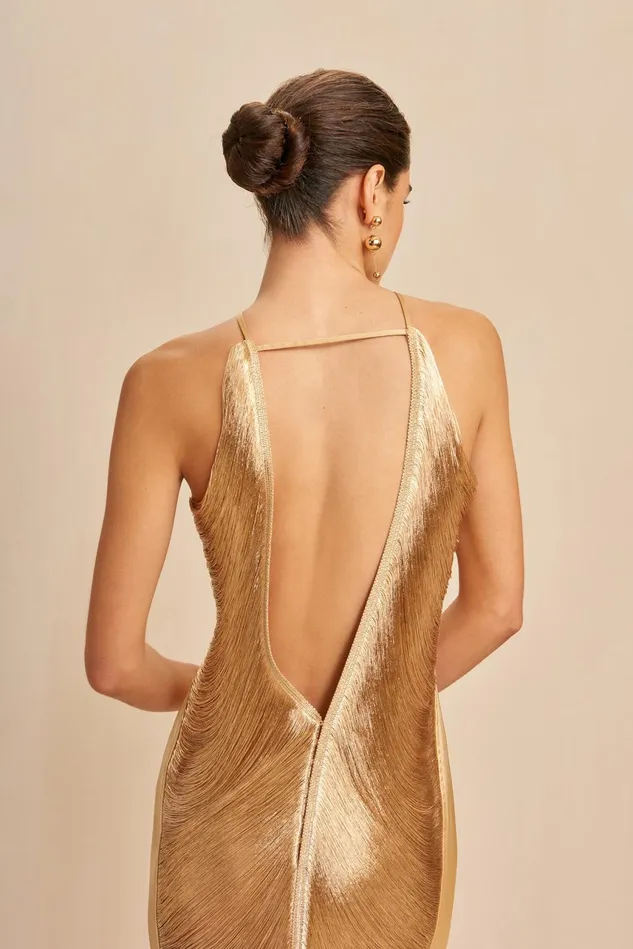 Cult Gaia Renata Gown Gold Women Dresses Cult Gaia Renata Gown Gold Women Dresses