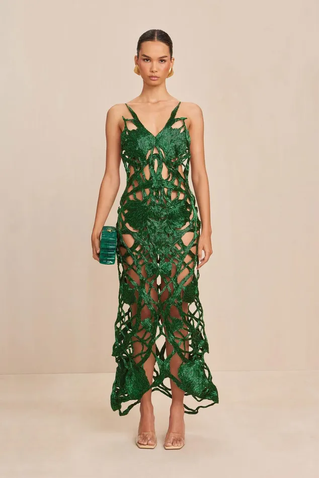 Cult Gaia Sita Gown Malachite Women Dresses
