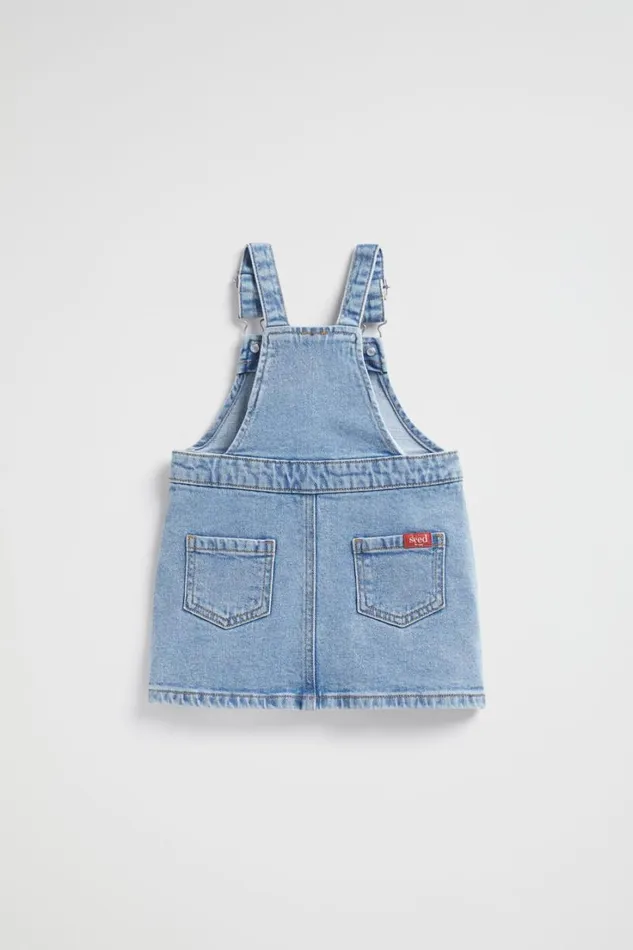 Denim and Jeans Baby Seed Heritage Core Logo Pinafore Clean Blue Wash