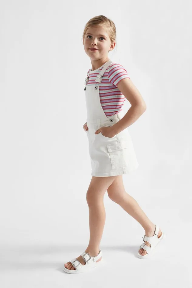Denim and Jeans Girl Seed Heritage Cargo Pinafore Canvas Wash