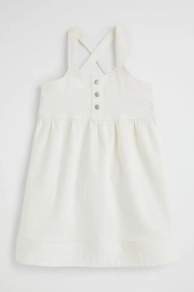 Denim and Jeans Girl Seed Heritage Denim Pinafore Vintage White Wash