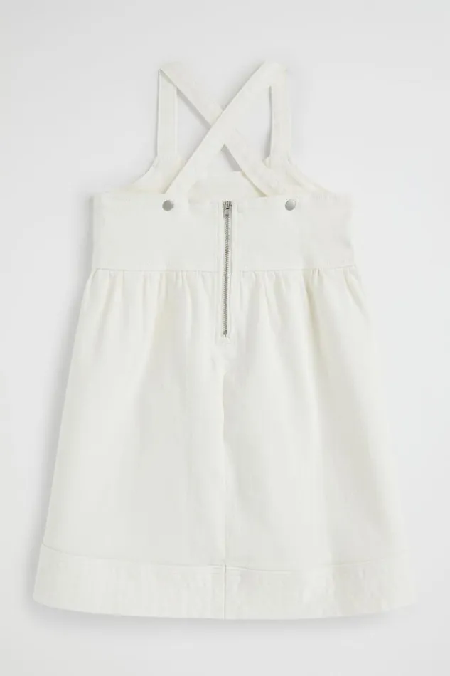 Denim and Jeans Girl Seed Heritage Denim Pinafore Vintage White Wash