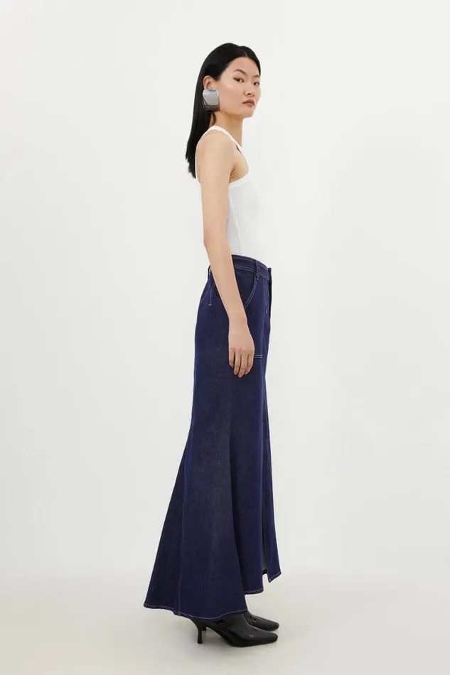 Denim Women Karen Millen Stonewashed Stretch Denim Woven Set Stonewash