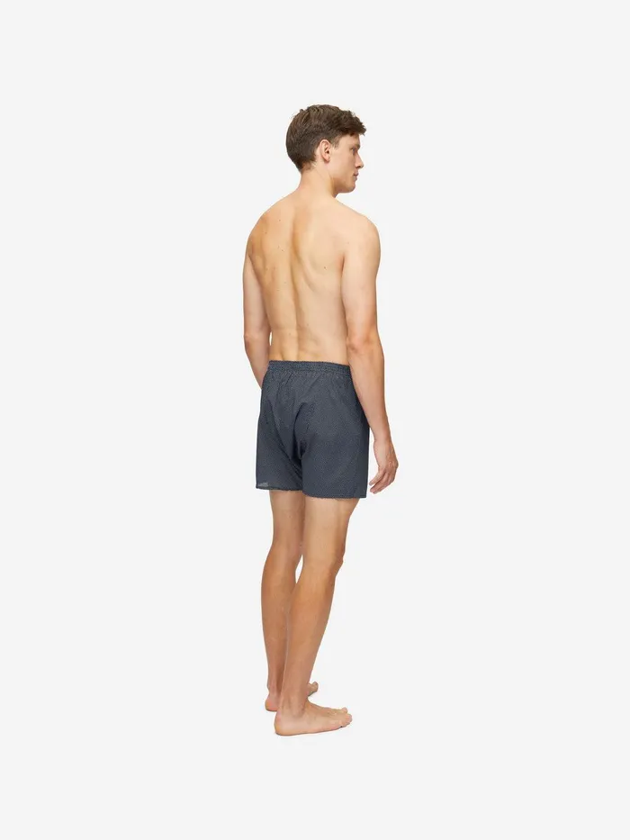 Derek Rose Classic Fit Boxers Plaza 21 Cotton Batiste Navy Men Classic Fit Boxer Shorts