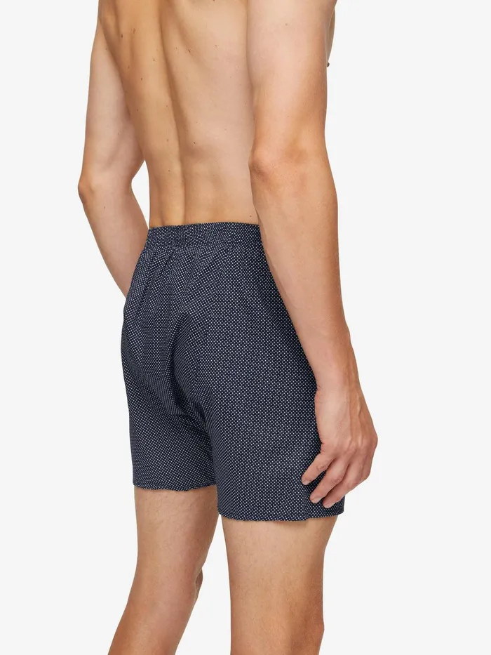 Derek Rose Classic Fit Boxers Plaza 21 Cotton Batiste Navy Men Classic Fit Boxer Shorts