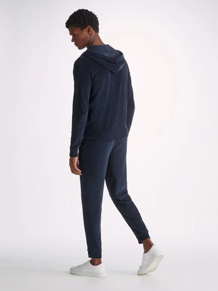 Derek Rose Hoodie Isaac Terry Cotton Navy Men Hooded Tops