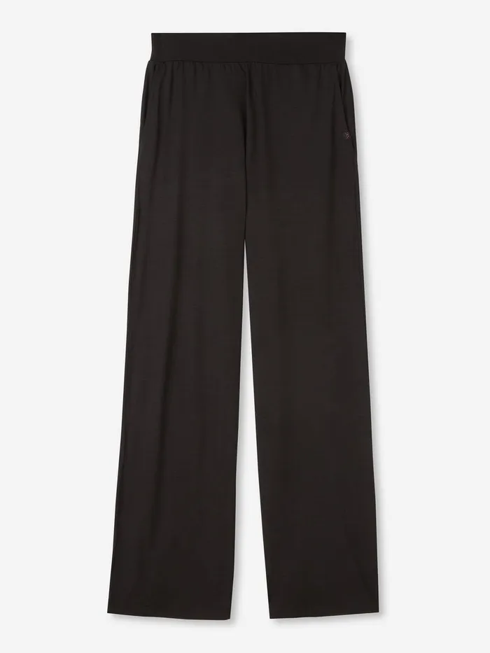 Derek Rose Lounge Pants Basel Micro Modal Stretch Black Women Lounge Pants