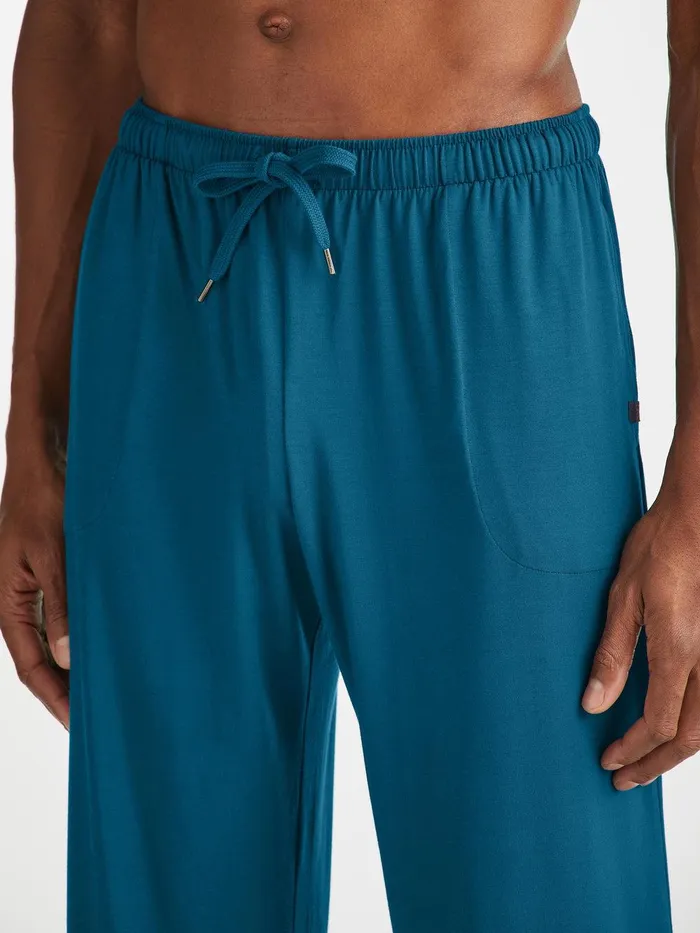 Derek Rose Lounge Pants Basel Micro Modal Stretch Poseidon Blue Men Lounge Pants
