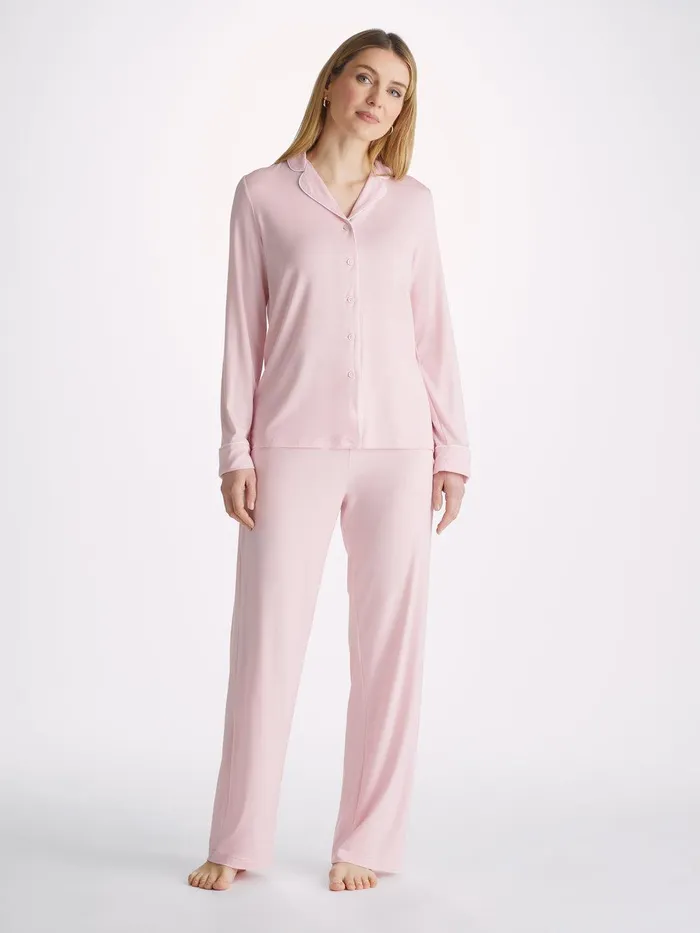 Derek Rose Pajamas Lara Micro Modal Stretch Ballet Pink Women Jersey Pajamas
