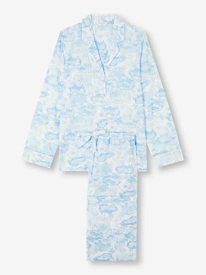 Derek Rose Pajamas Ledbury 77 Cotton Batiste White Women Cotton Pajamas