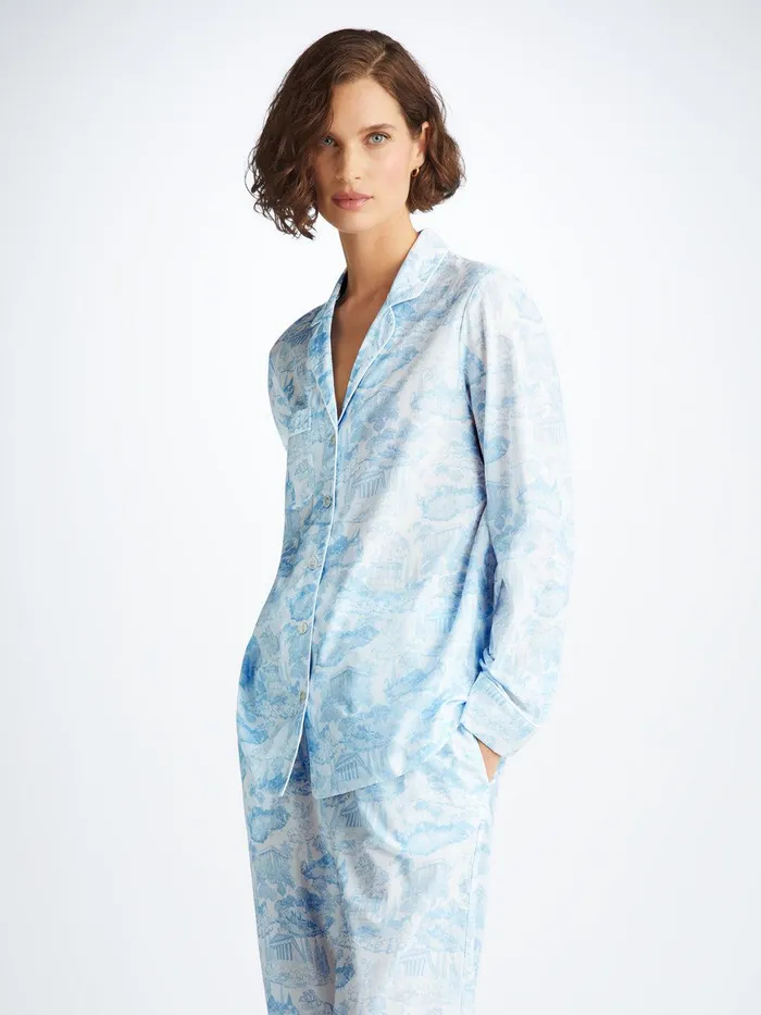Derek Rose Pajamas Ledbury 77 Cotton Batiste White Women Cotton Pajamas