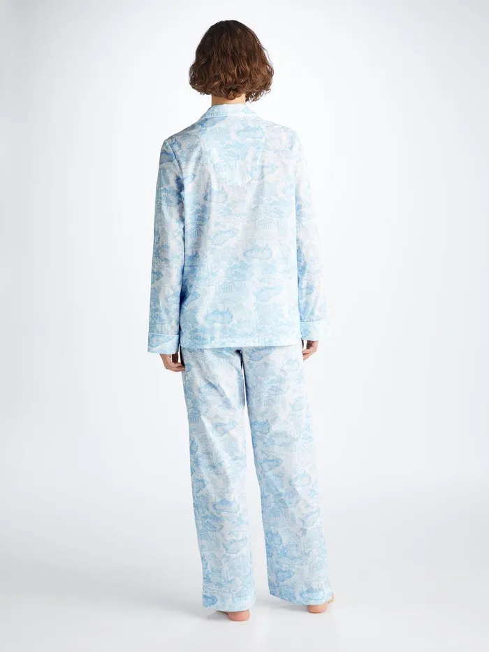 Derek Rose Pajamas Ledbury 77 Cotton Batiste White Women Cotton Pajamas