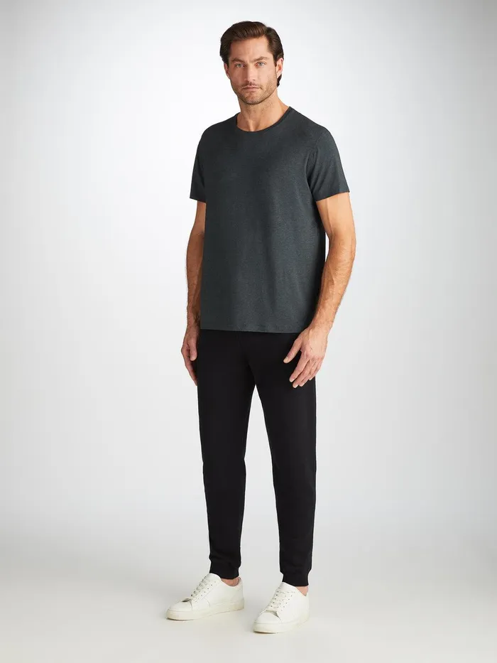 Derek Rose Sweatpants Quinn Cotton Modal Black Men Casual Pants