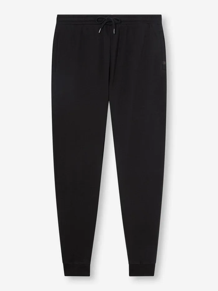 Derek Rose Sweatpants Quinn Cotton Modal Black Men Casual Pants