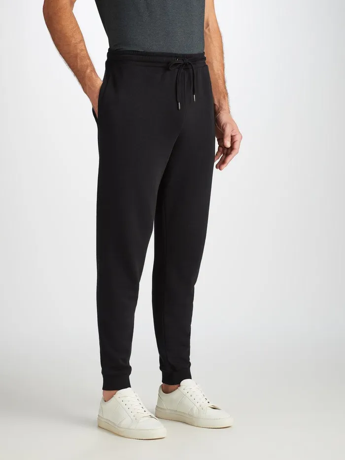 Derek Rose Sweatpants Quinn Cotton Modal Black Men Casual Pants