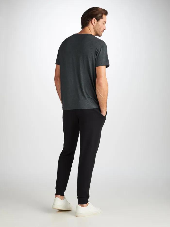 Derek Rose Sweatpants Quinn Cotton Modal Black Men Casual Pants