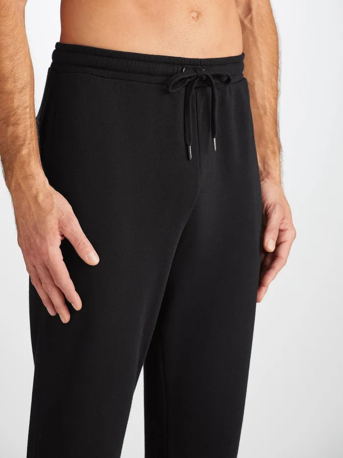 Derek Rose Sweatpants Quinn Cotton Modal Black Men Casual Pants