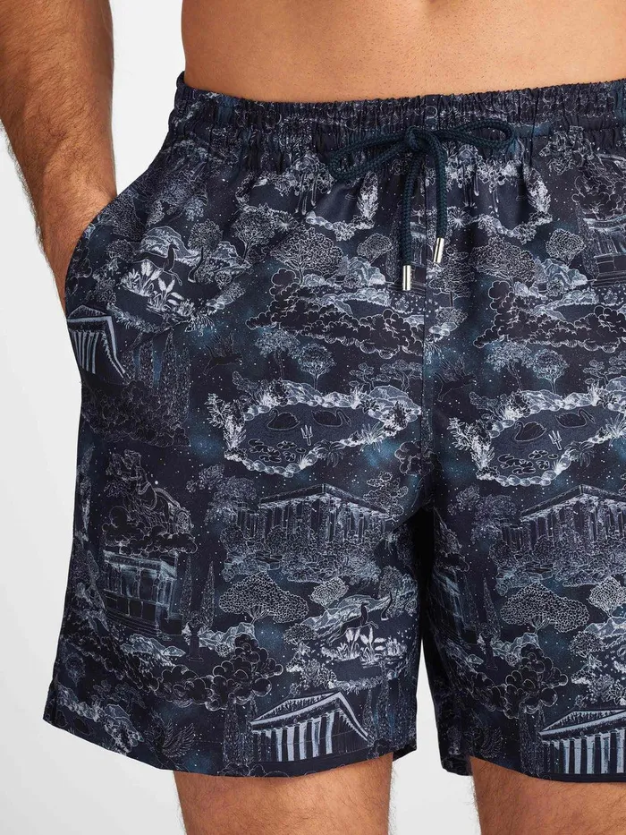 Derek Rose Swim Shorts Maui 66 Navy Men Classic Fit Swim Shorts