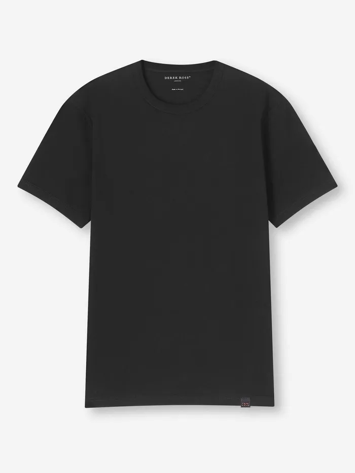 Derek Rose TShirt Barny Pima Cotton Black Men Short Sleeve TShirts