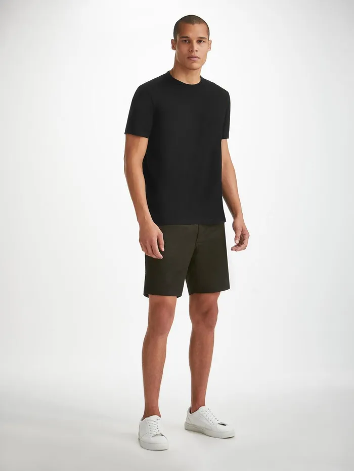 Derek Rose TShirt Barny Pima Cotton Black Men Short Sleeve TShirts