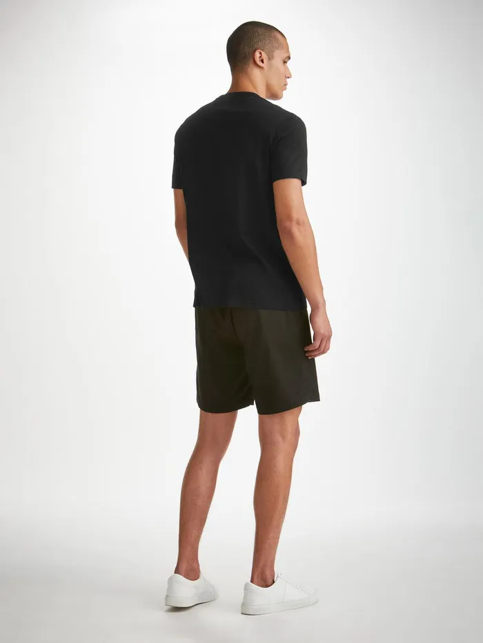 Derek Rose TShirt Barny Pima Cotton Black Men Short Sleeve TShirts