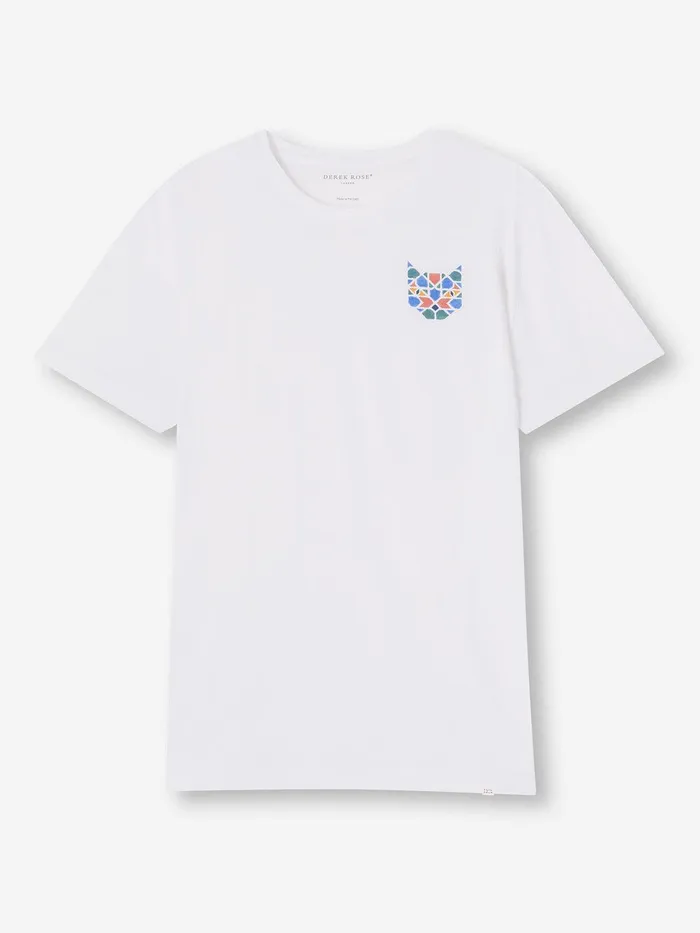 Derek Rose TShirt Ripley 17 Pima Cotton White Men Short Sleeve TShirts
