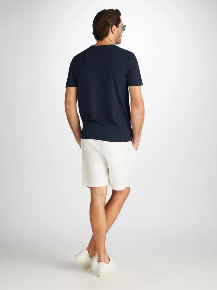 Derek Rose VNeck TShirt Riley Pima Cotton Navy Men Short Sleeve TShirts