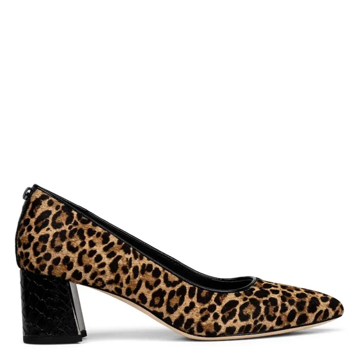 Donald Pliner Dress SUZETTE Black Natural Leopard 8211 Women