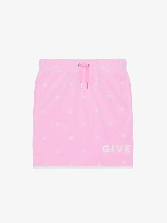 DoubleLayered Skirt In Fleece With 4g Tulle Pink Kids Givenchy