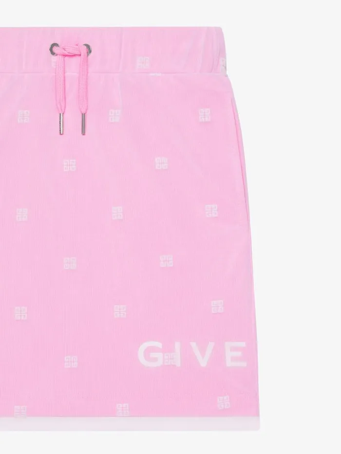 DoubleLayered Skirt In Fleece With 4g Tulle Pink Kids Givenchy