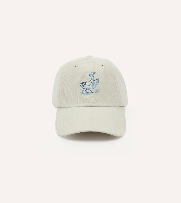 Drake039s Antique White Duck Emblem Cotton Corduroy Baseball Cap Men Hats