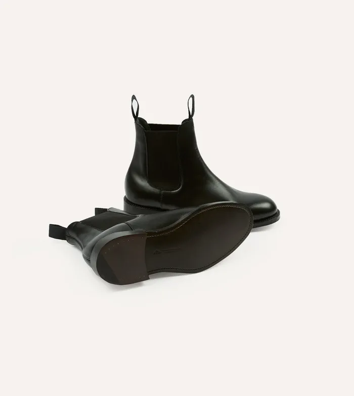Drake039s Black Calf Leather Hancock Goodyear Welted Chelsea Boot Men Chelsea Boots