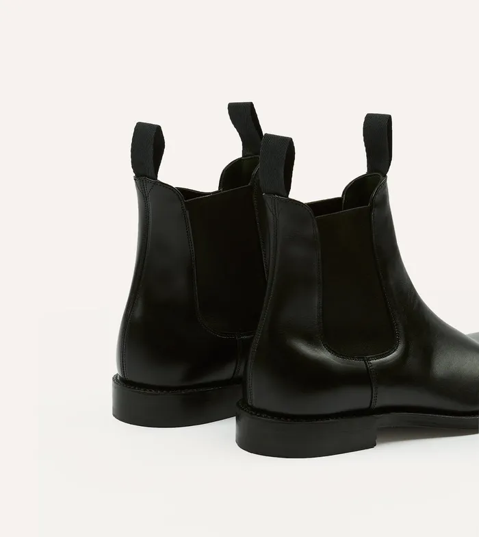 Drake039s Black Calf Leather Hancock Goodyear Welted Chelsea Boot Men Chelsea Boots