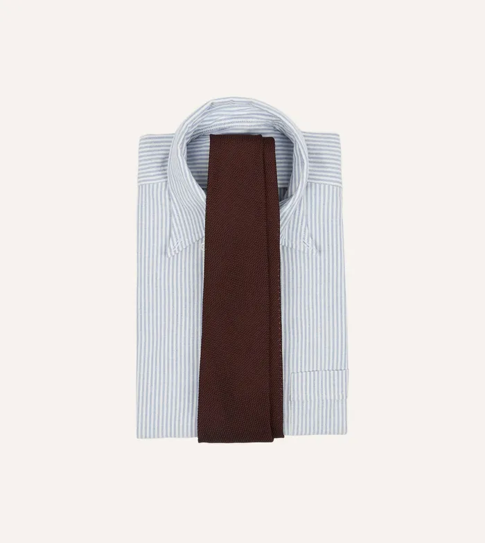 Drake039s Burgundy Fine Woven Grenadine Silk Hand Rolled Tie Men Plain Ties