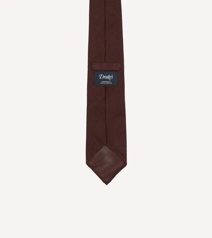 Drake039s Burgundy Fine Woven Grenadine Silk Hand Rolled Tie Men Plain Ties