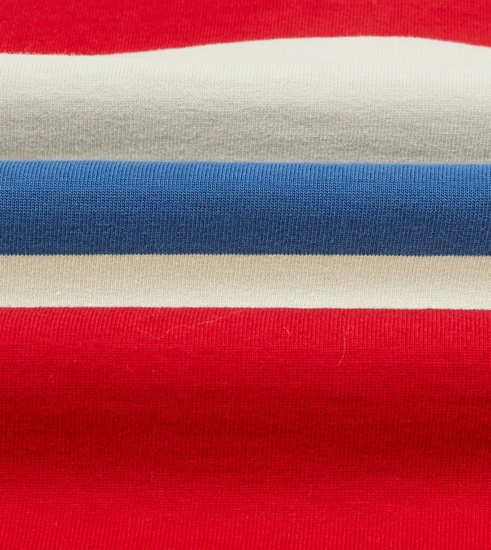 Drake039s Cream Red And Blue Stripe Cotton Rugby Shirt Men Polos and Sweatshirts