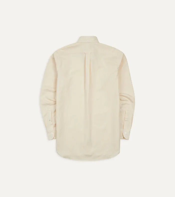 Drake039s Ecru Pinpoint Oxford Cotton Cloth ButtonDown Shirt Men Formal Shirts