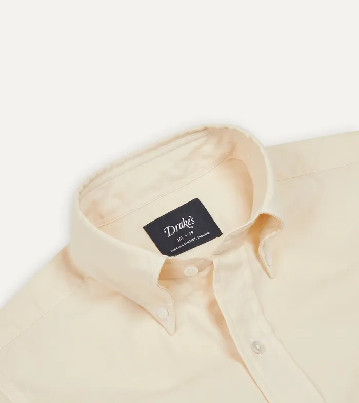 Drake039s Ecru Pinpoint Oxford Cotton Cloth ButtonDown Shirt Men Formal Shirts