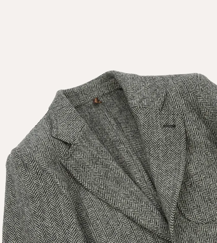 Drake039s Grey Herringbone Harris Tweed Games Blazer Mk Vii Men Blazers