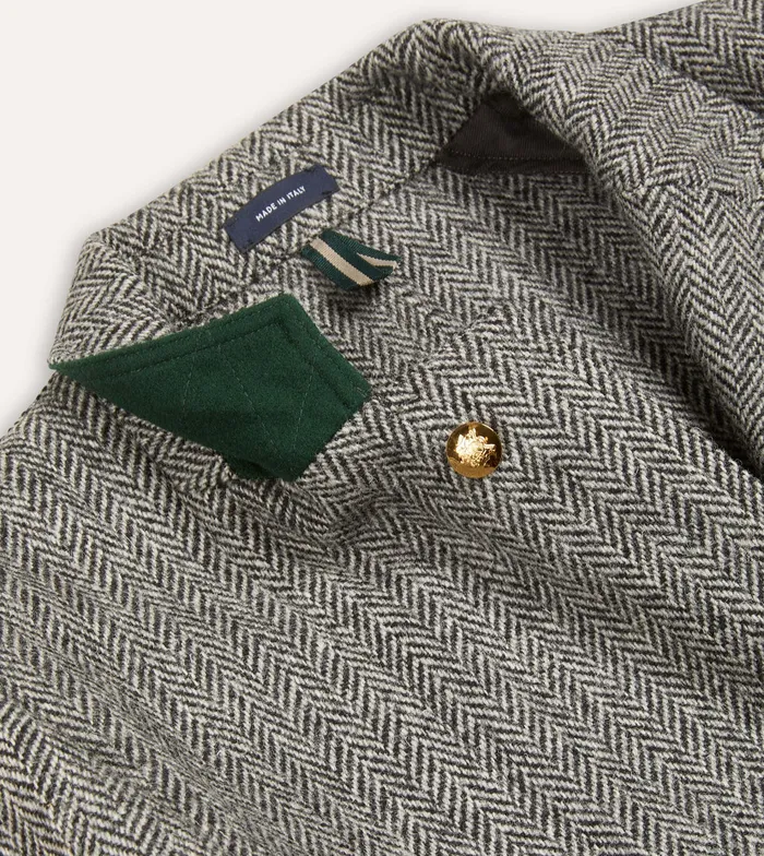 Drake039s Grey Herringbone Harris Tweed Games Blazer Mk Vii Men Blazers