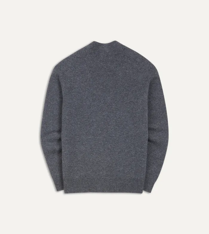 Drake039s Grey Lambswool 6 Button Cardigan Men Knitwear