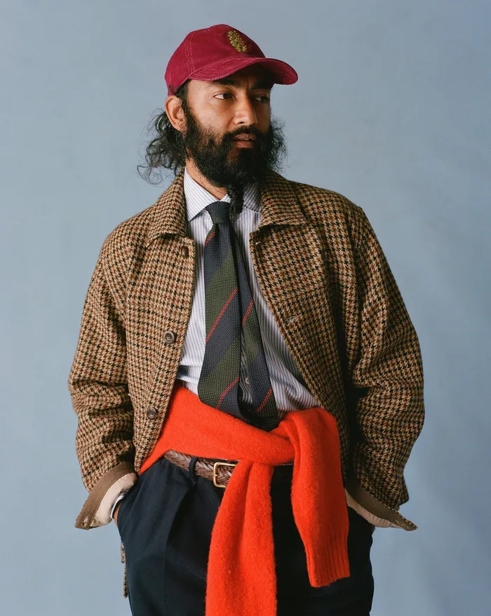 Drake039s Houndstooth Check Harris Tweed Donkey Chore Jacket Men Coats and Jackets