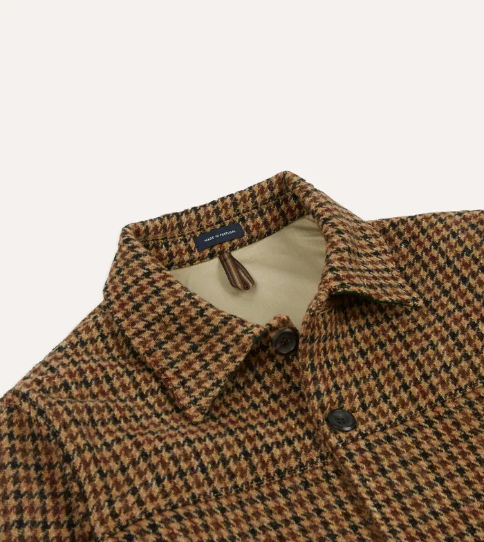 Drake039s Houndstooth Check Harris Tweed Donkey Chore Jacket Men Coats and Jackets