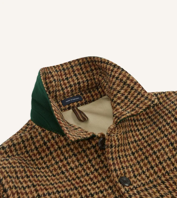Drake039s Houndstooth Check Harris Tweed Donkey Chore Jacket Men Coats and Jackets