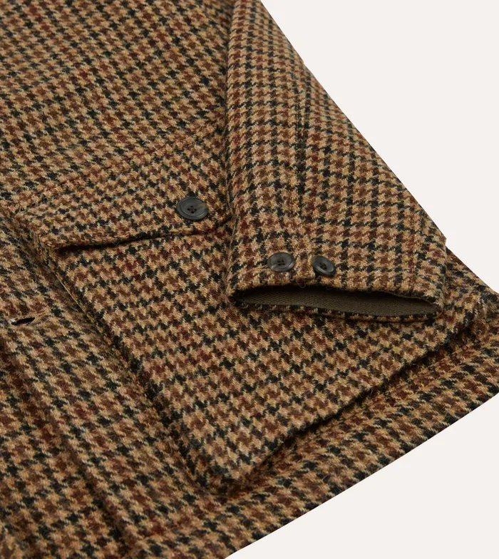 Drake039s Houndstooth Check Harris Tweed Donkey Chore Jacket Men Coats and Jackets