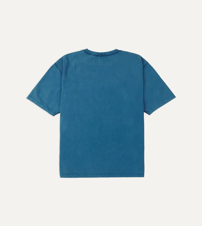 Drake039s Indigo Cotton Crew Neck Hiking TShirt Men TShirts