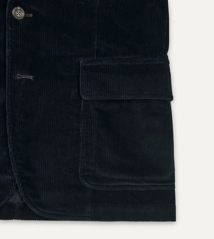Drake039s Navy Cotton Corduroy Games Blazer Mk I Men Suits